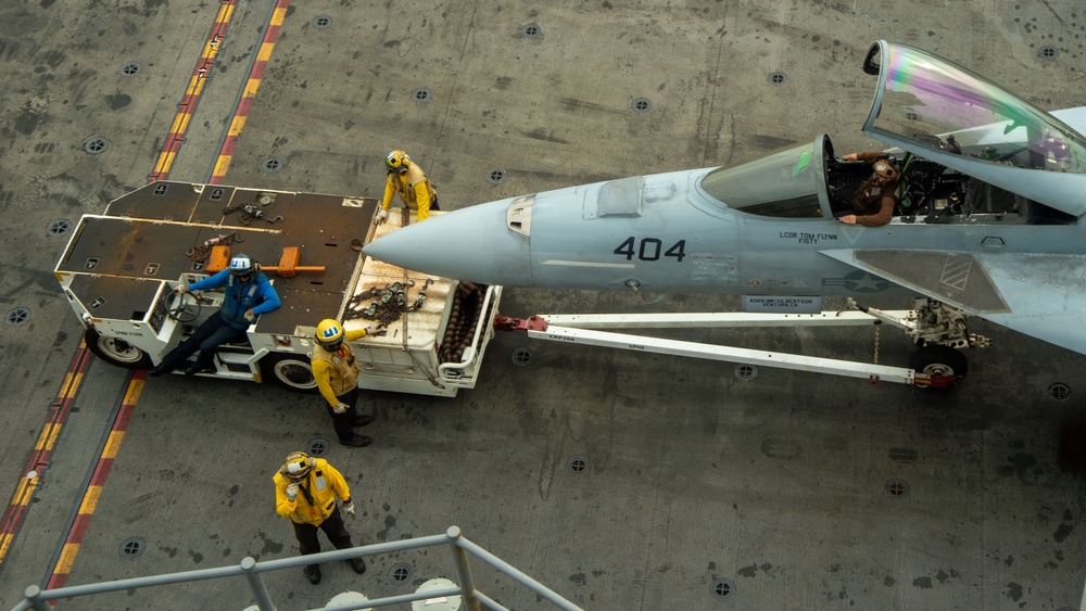 USS Ronald Reagan (CVN 76) conduct flight operations in the South China Sea