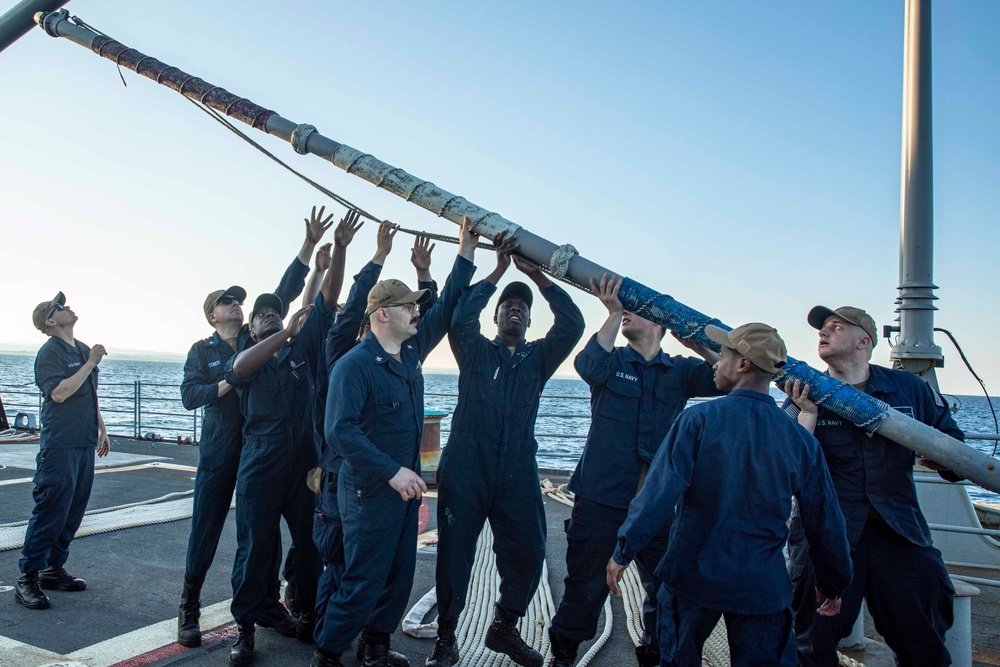 USS Normandy Conducts a Replenishment-at-Sea