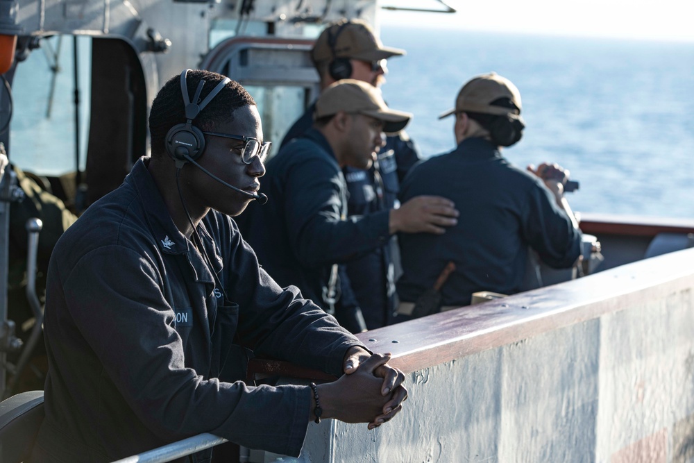 USS Normandy Conducts a Replenishment-at-Sea