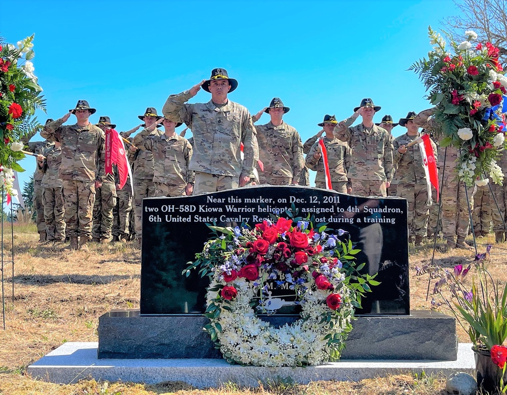 Civilian community dedicates memorial for 2011 JBLM helicopter crash