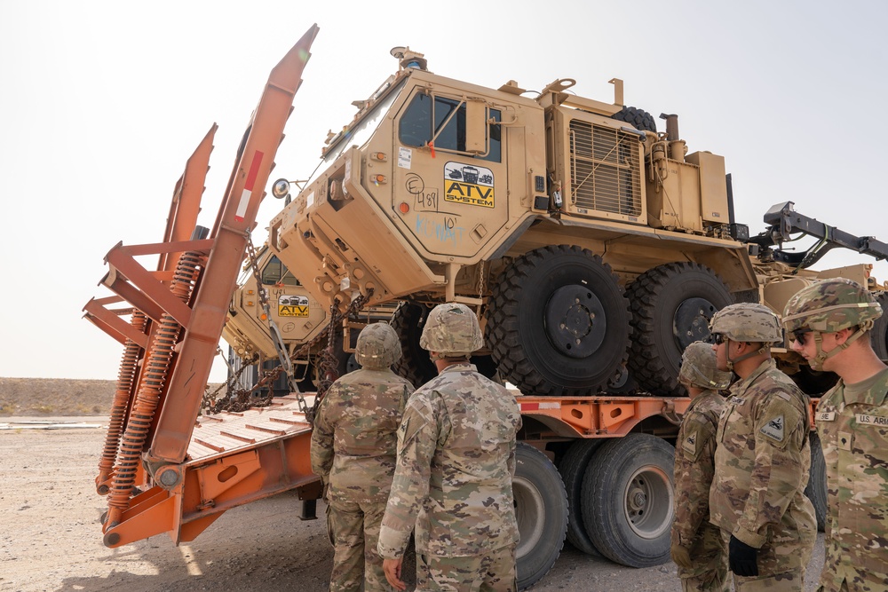 Autonomous Vehicle unloaded by Charlie Company 142nd DSSB