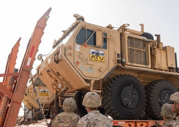 Autonomous Vehicle unloaded by Charlie Company 142nd DSSB