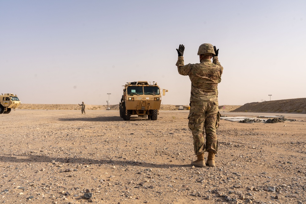 Autonomous Vehicle unloaded by Charlie Company 142nd DSSB