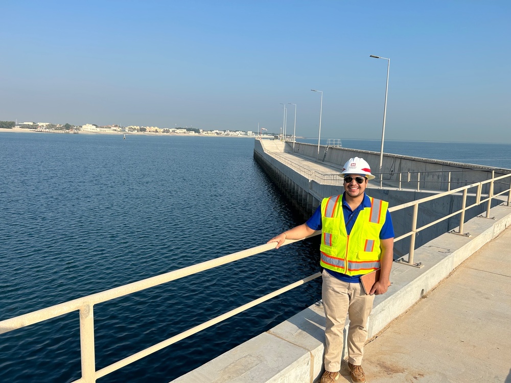 Inspection of breakwater project in Kuwait