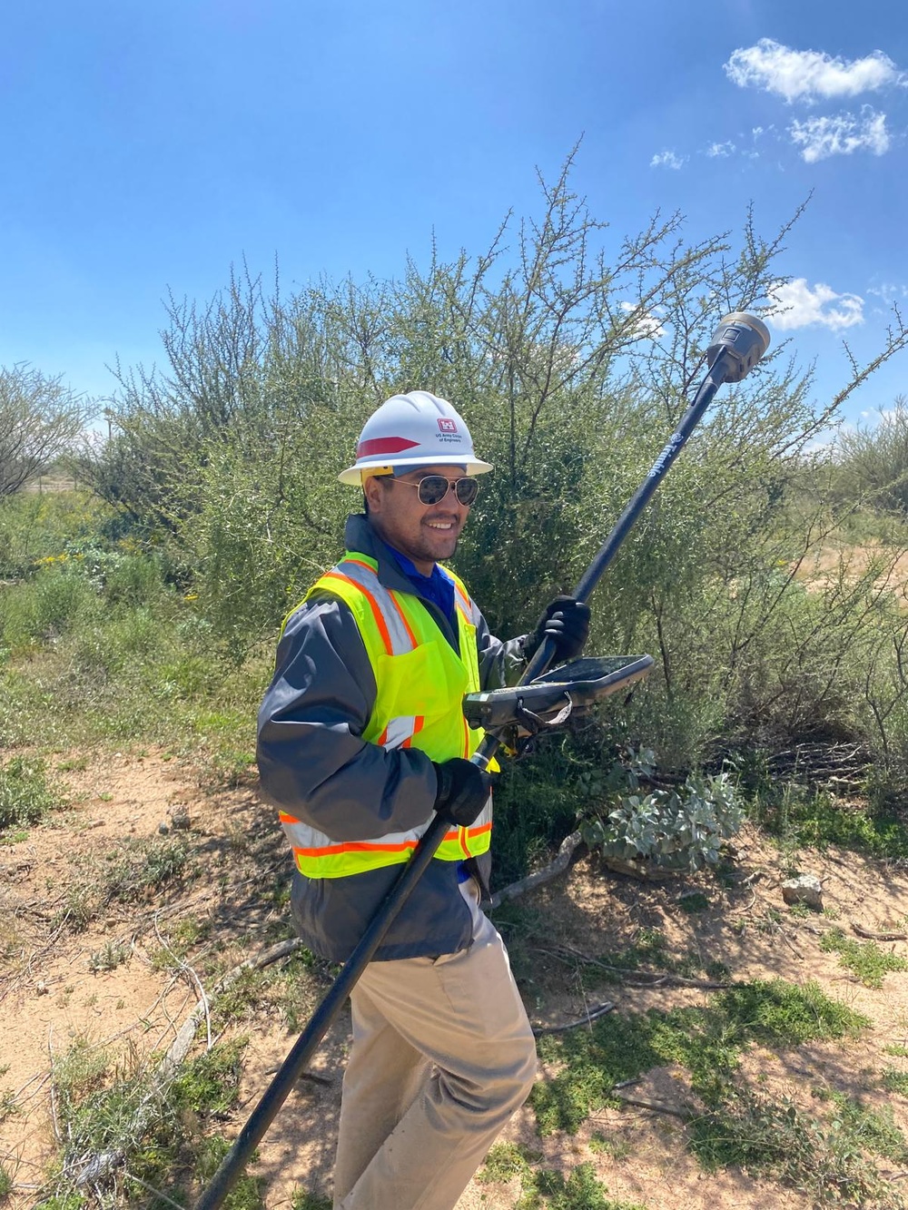 Site surveying with US Air Force surveying team in Saudi Arabia