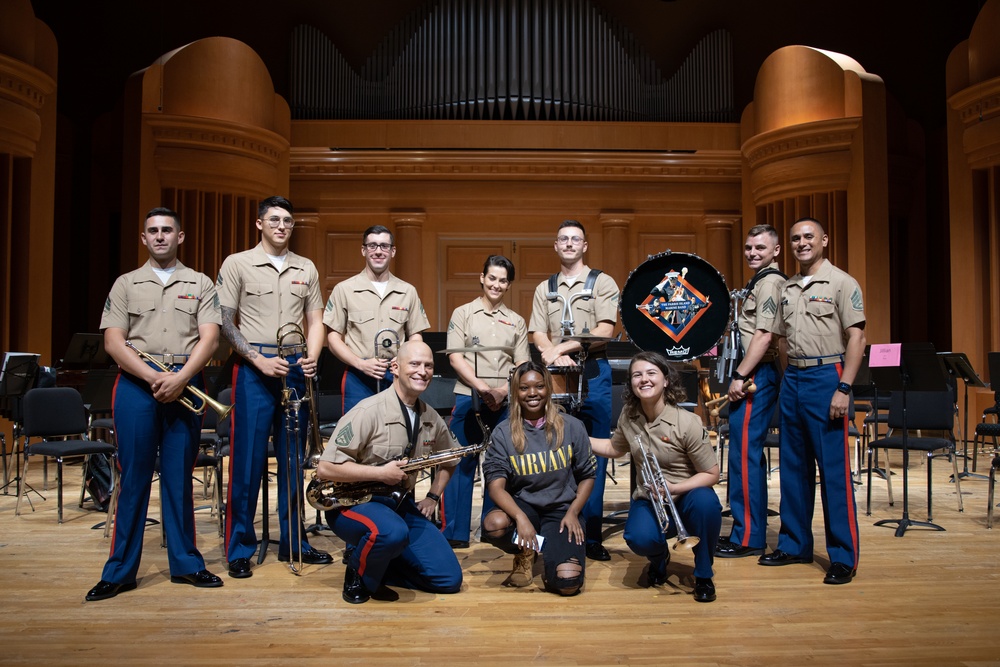 Parris Island Band teaches master class at 2023 Athena Music Camp