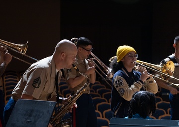 Parris Island Band teaches master class at 2023 Athena Music Camp