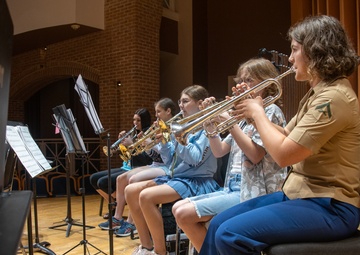 Parris Island Band teaches master class at 2023 Athena Music Camp