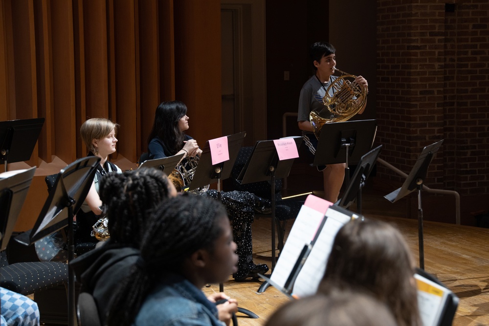 Parris Island Band teaches master class at 2023 Athena Music Camp