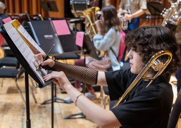 Parris Island Band teaches master class at 2023 Athena Music Camp