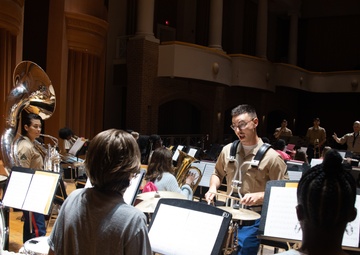 Parris Island Band teaches master class at 2023 Athena Music Camp