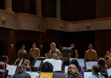 Parris Island Band teaches master class at 2023 Athena Music Camp