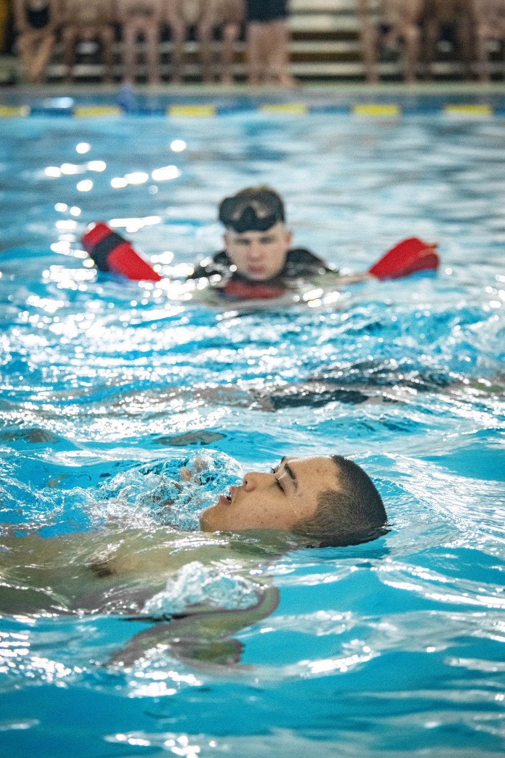 Recruits Test for the Swim Qualification at US Navy Recruit Training Command