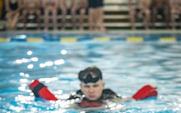 Recruits Test for the Swim Qualification at US Navy Recruit Training Command