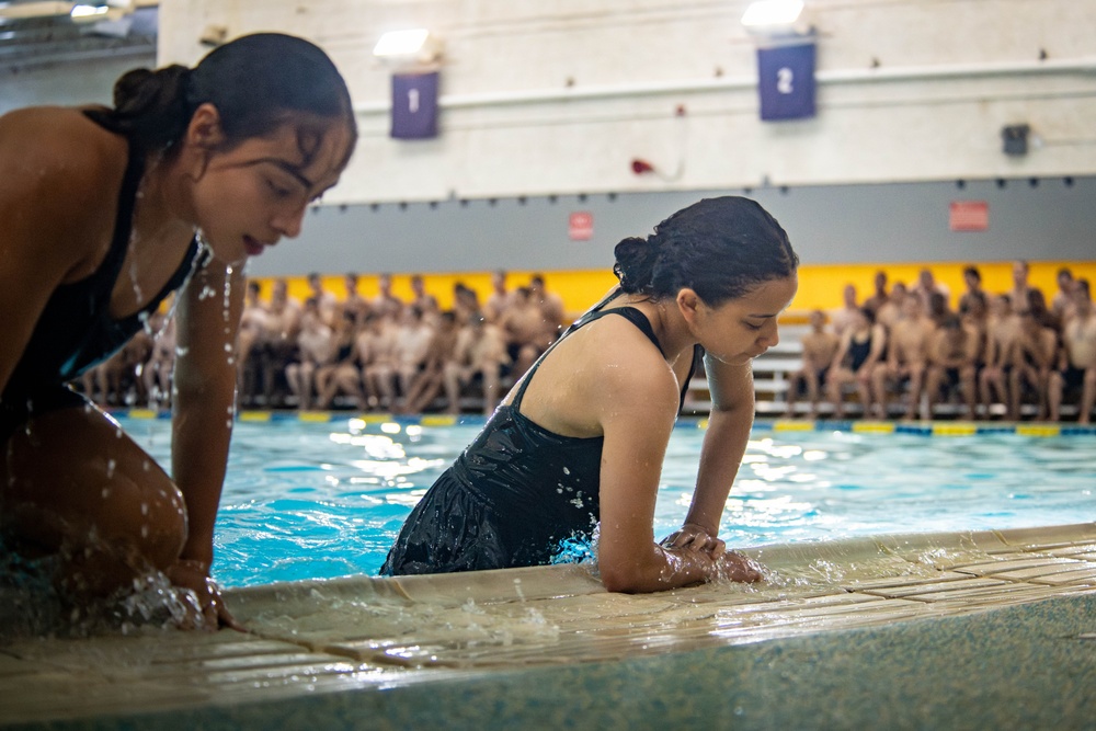 Recruits Test for the Swim Qualification at US Navy Recruit Training Command