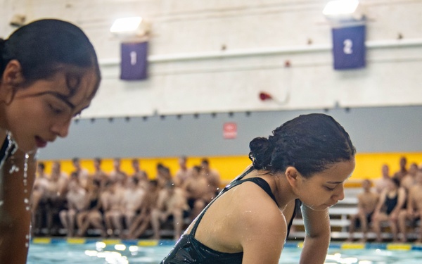 Recruits Test for the Swim Qualification at US Navy Recruit Training Command