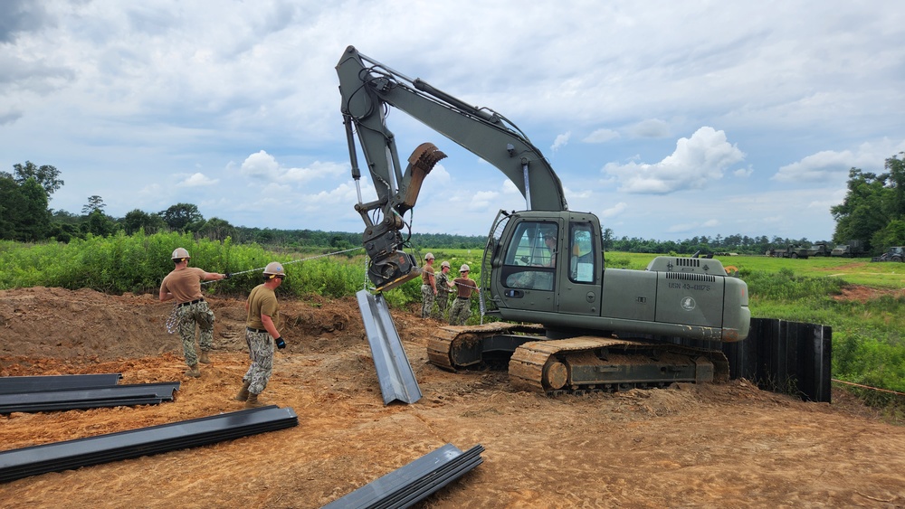 NMCB 11 Seabees build retaining wall