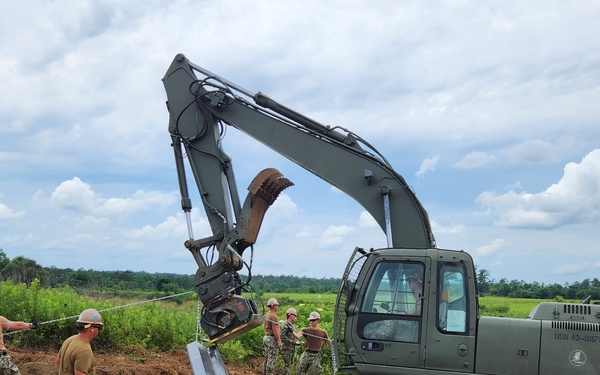 NMCB 11 Seabees build retaining wall