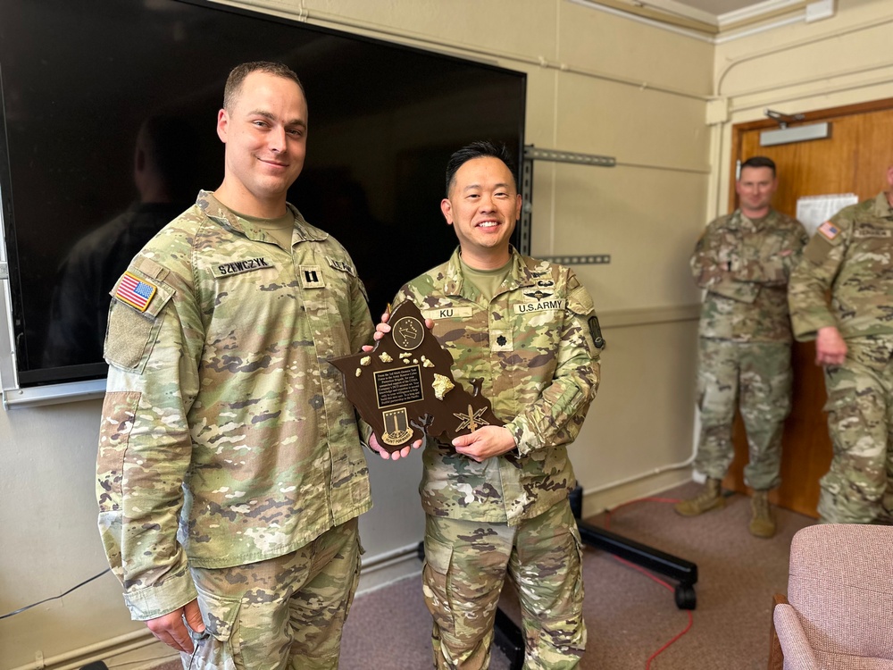 3rd Multi Domain Effects Detachment presents the Army Reserve Cyber Protection Brigade with a token of appreciation
