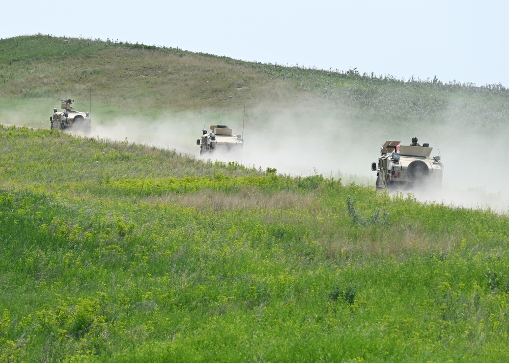 Security Forces units trained together for convoy training during exercise Violent Monopoly