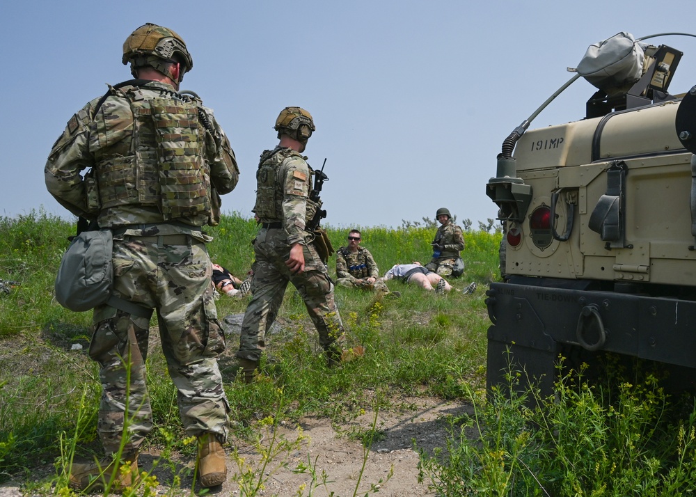 Security Forces units trained together for convoy training during exercise Violent Monopoly