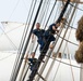 Cadets climb rigging on USCGC Eagle