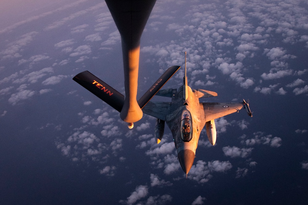 Refueling Hellenic F-16 - Thracian Sentry 2023