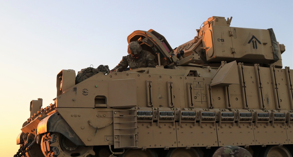 Bradley Fighting Vehicle training exercise