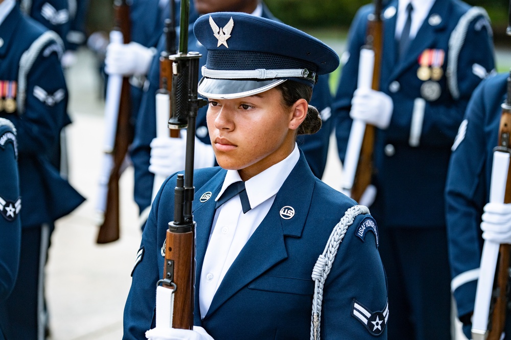 Chief of the Romanian Air Force Staff Lt. Gen. Viorel Pana Participates in an Air Force Full Honors Wreath-Laying Ceremony at the Tomb of the Unknown Soldier