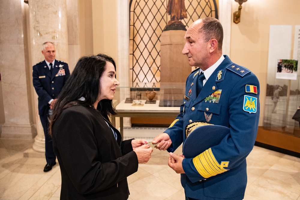 Chief of the Romanian Air Force Staff Lt. Gen. Viorel Pana Participates in an Air Force Full Honors Wreath-Laying Ceremony at the Tomb of the Unknown Soldier