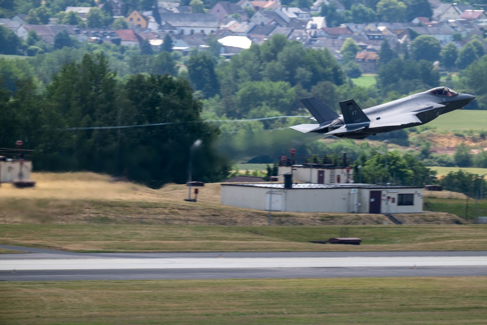 158 FW F-35A Lightning leaving Spangdahlem AB