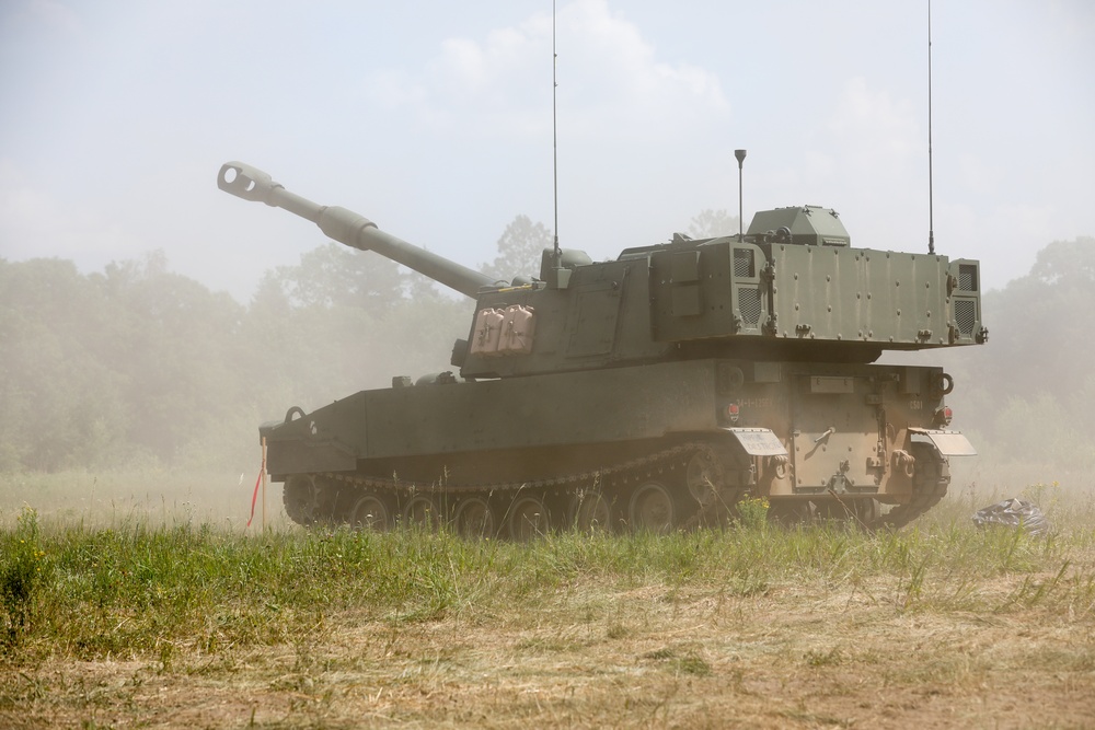 1-125 FA Fire Paladin M109A7s at Camp Ripley