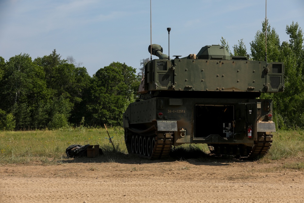 1-125 FA Fire Paladin M109A7s at Camp Ripley