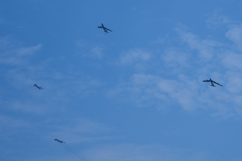 Flyover honors century of air refueling, 319th Reconnaissance Wing heritage