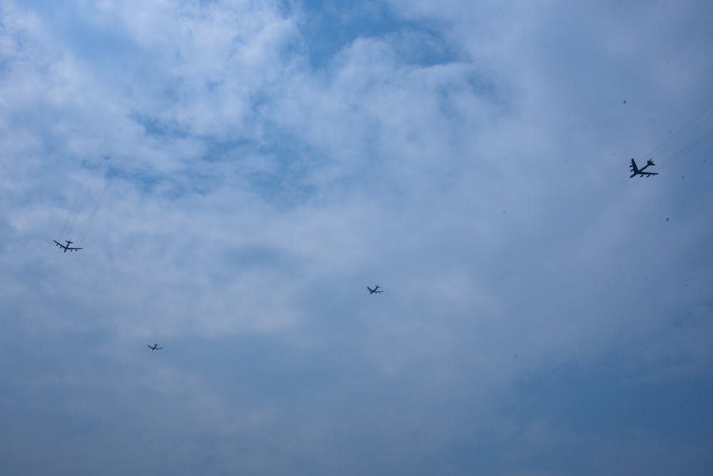 Flyover honors century of air refueling, 319th Reconnaissance Wing heritage