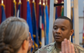 SGT Kimani Reenlists during Mobilization
