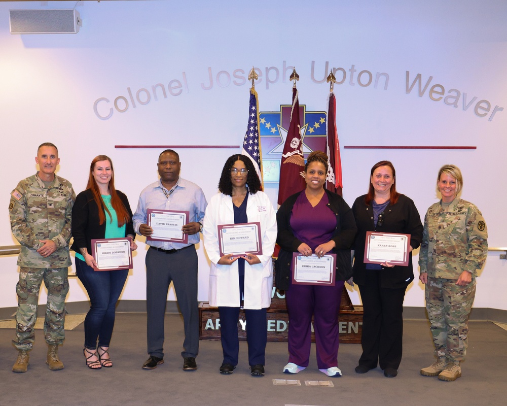 WAMC Army Medical Recognizes Healthcare Providers and Staff During Monthly Awards Ceremony