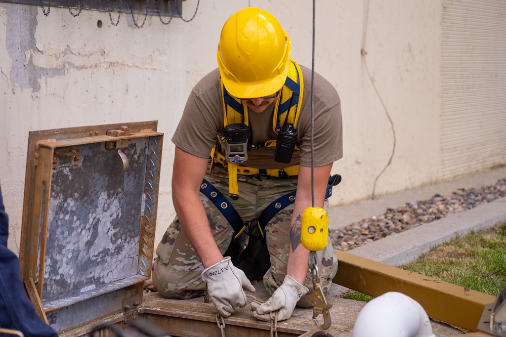 Civil engineer Airmen provide hailstorm damage cleanup