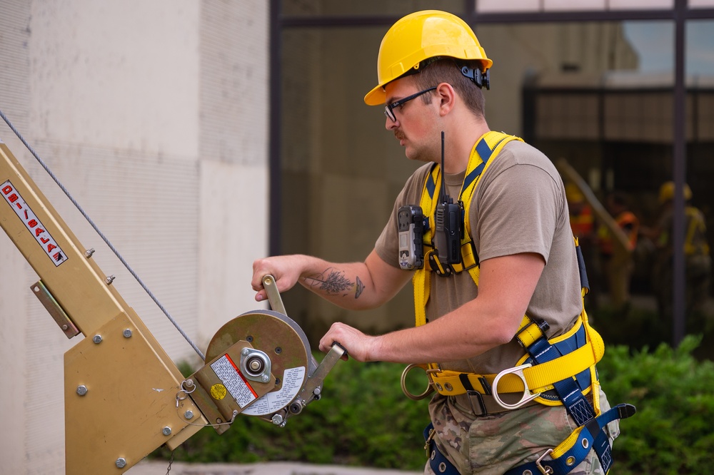 Civil engineer Airmen provide hailstorm damage cleanup