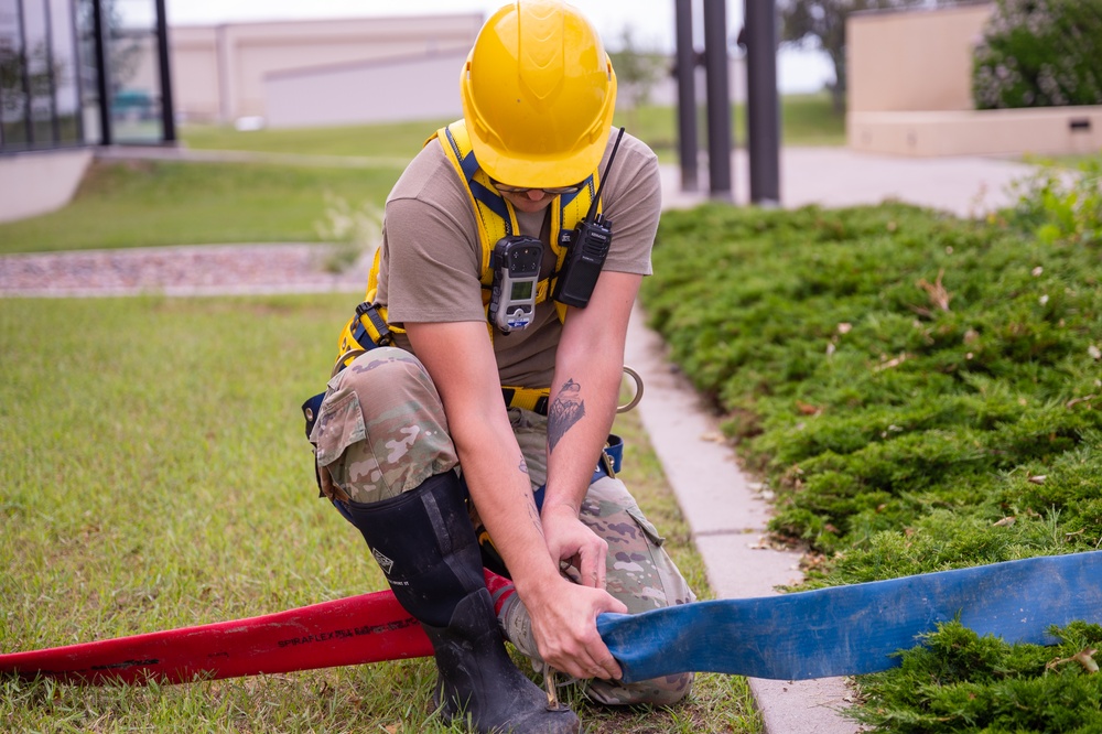 Civil engineer Airmen provide hailstorm damage cleanup