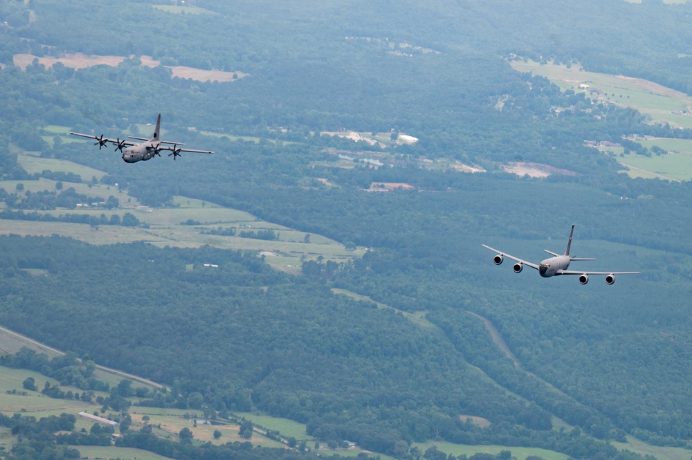 19 AW joins community flyover to celebrate 100 years of air refueling