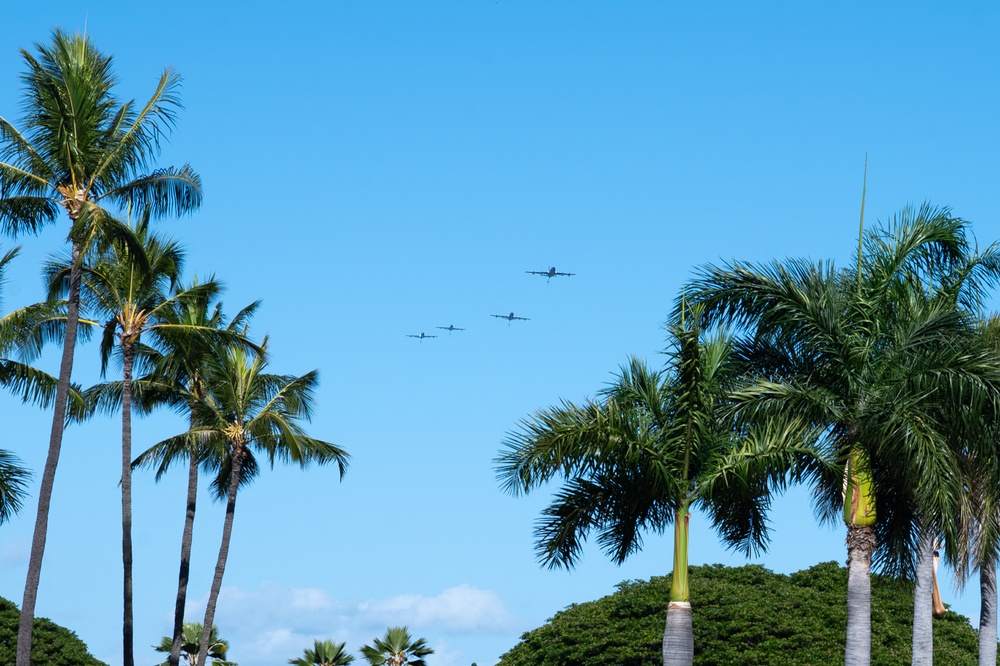 Hawaii Air National Guard Commemorates 100 years of Air Refueling with Historic flyover