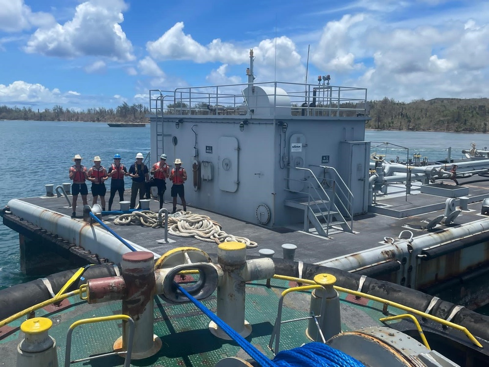 ESL Sailors De-Beach a Ship Waste Offload Barge