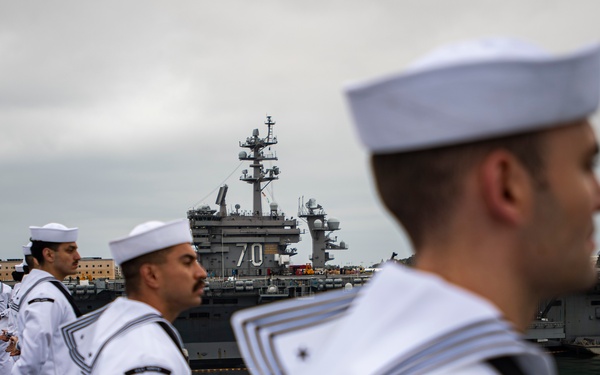 Nimitz Mans The Rails