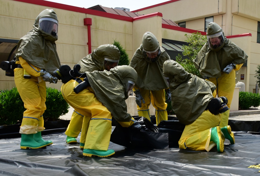 31 MDG Conducts Integrated In-Place Patient Decontamination Capability Training