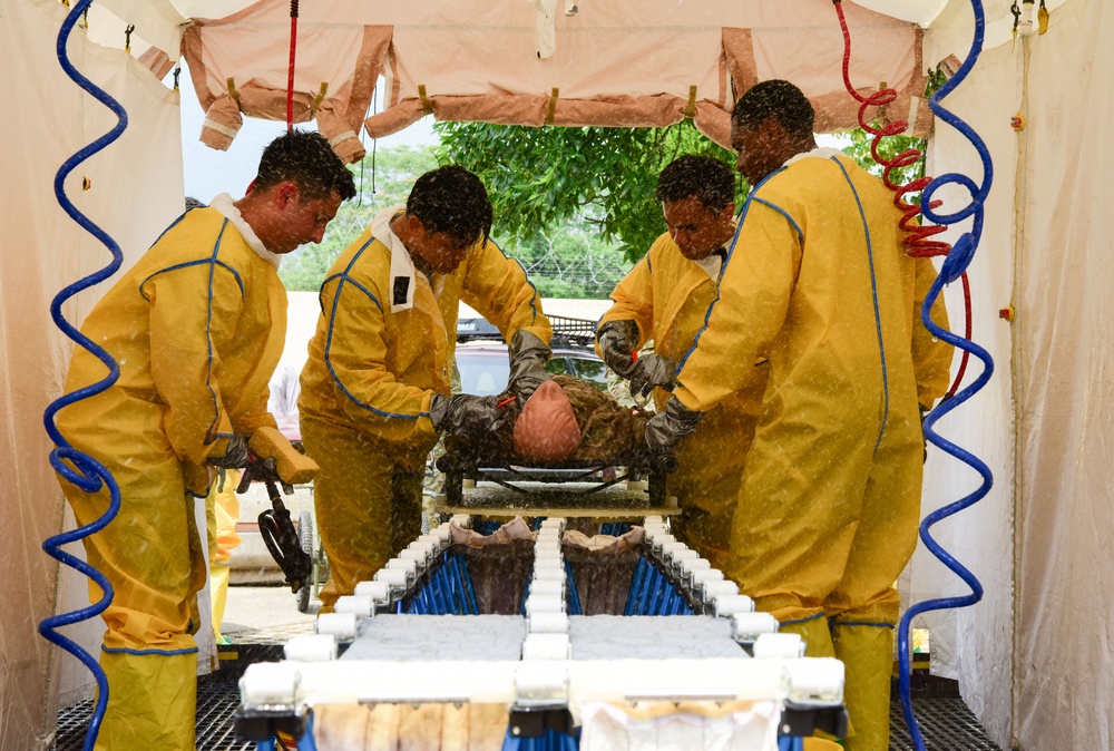 31 MDG Conducts Integrated In-Place Patient Decontamination Capability Training