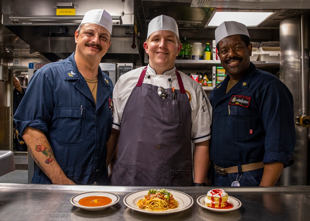 USS Rafael Peralta (DDG 115) conducts a June birthday meal celebration