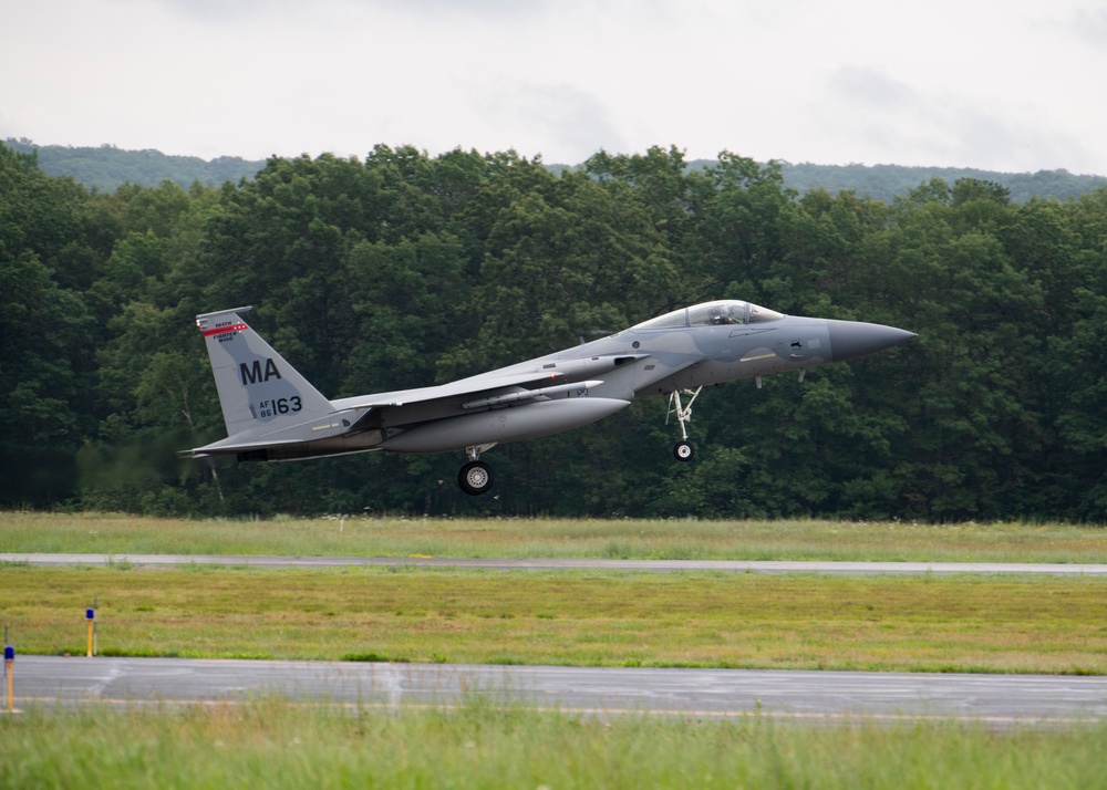 104FW F-15s return from Air Defender