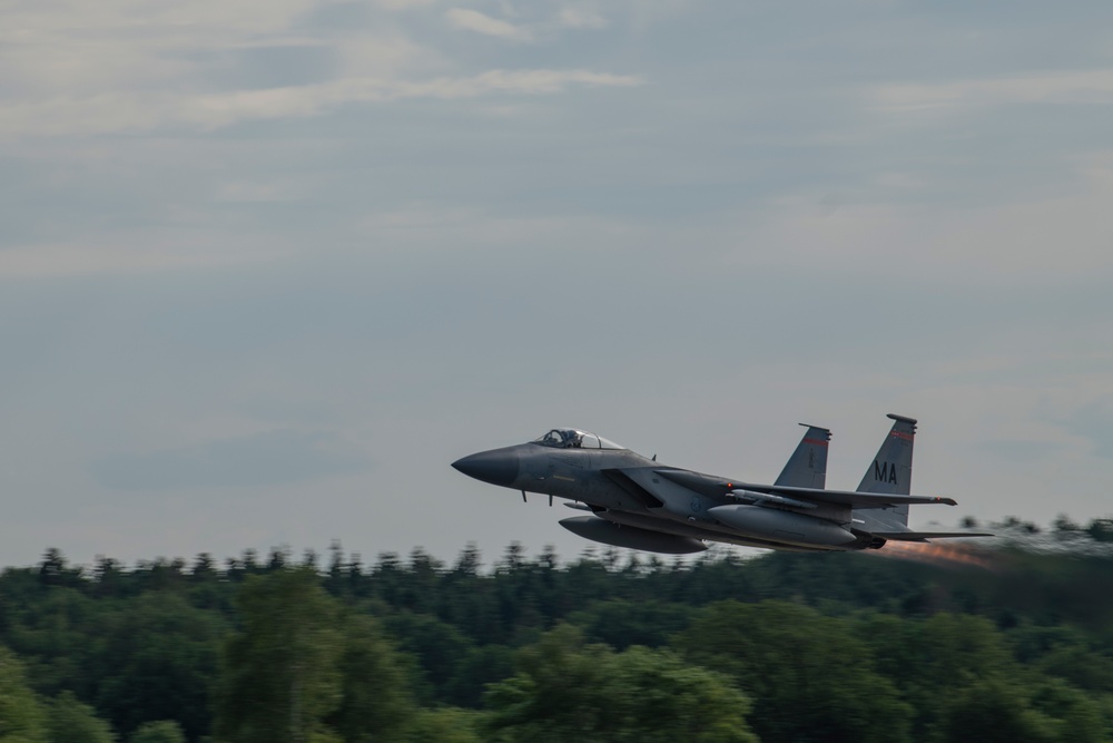 104FW F-15 Eagles demonstrate air superiority during AD23