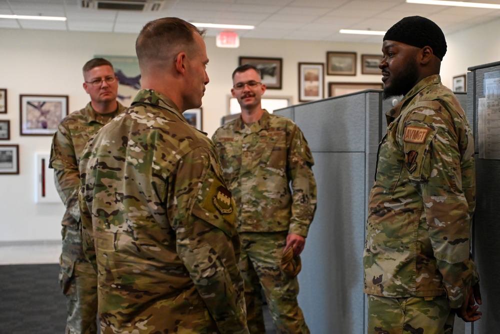 U.S. Air Force Command Chief Master Sgt. Christopher D. Griste visits McEntire